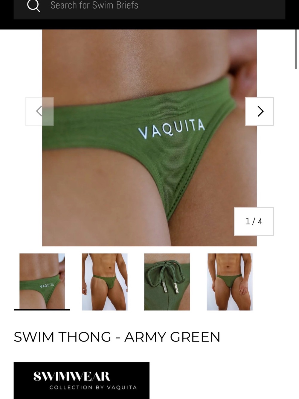 Men’s Swim Thong - Army Green